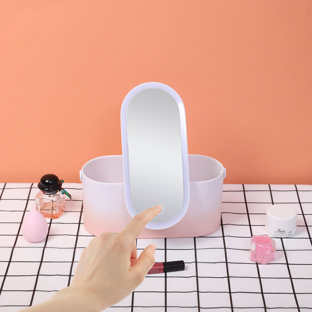 Portable LED Makeup Mirror & Travel Organiser Case