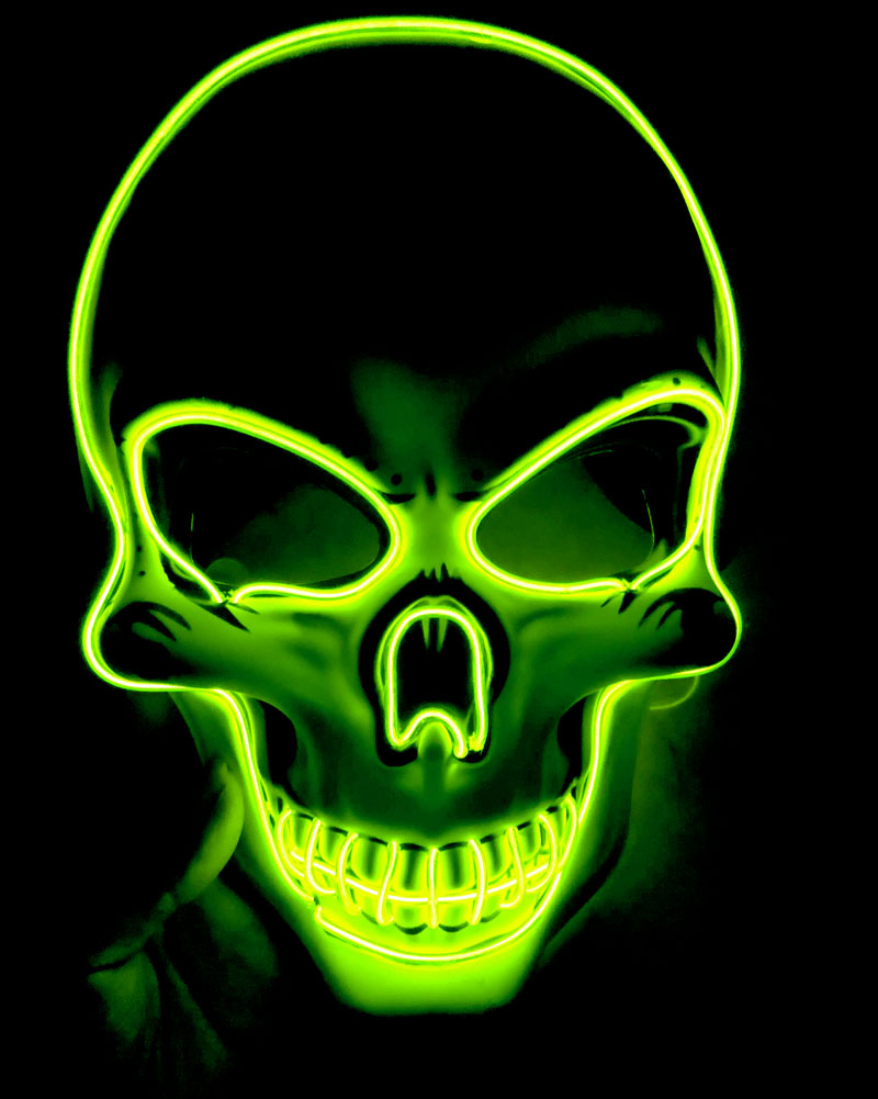 LED Glow Skeleton Mask for Halloween & Parties