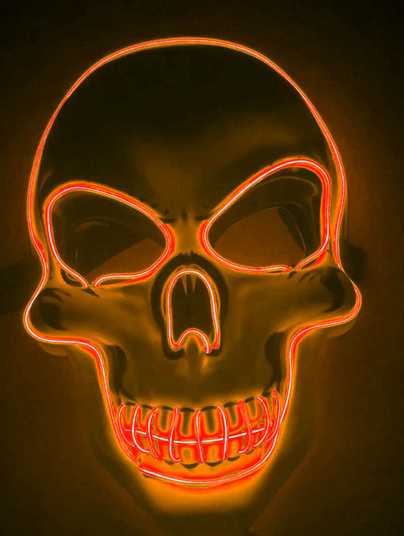 LED Glow Skeleton Mask for Halloween & Parties
