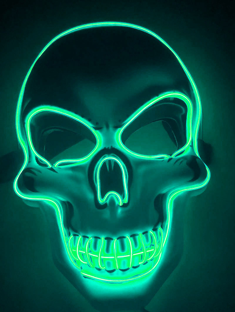 LED Glow Skeleton Mask for Halloween & Parties