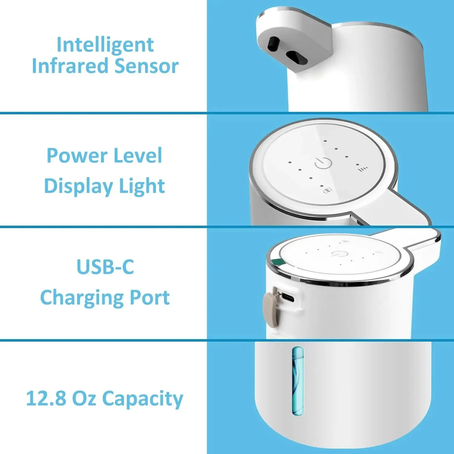 Touchless Automatic Foam Soap Dispenser USB Rechargeable