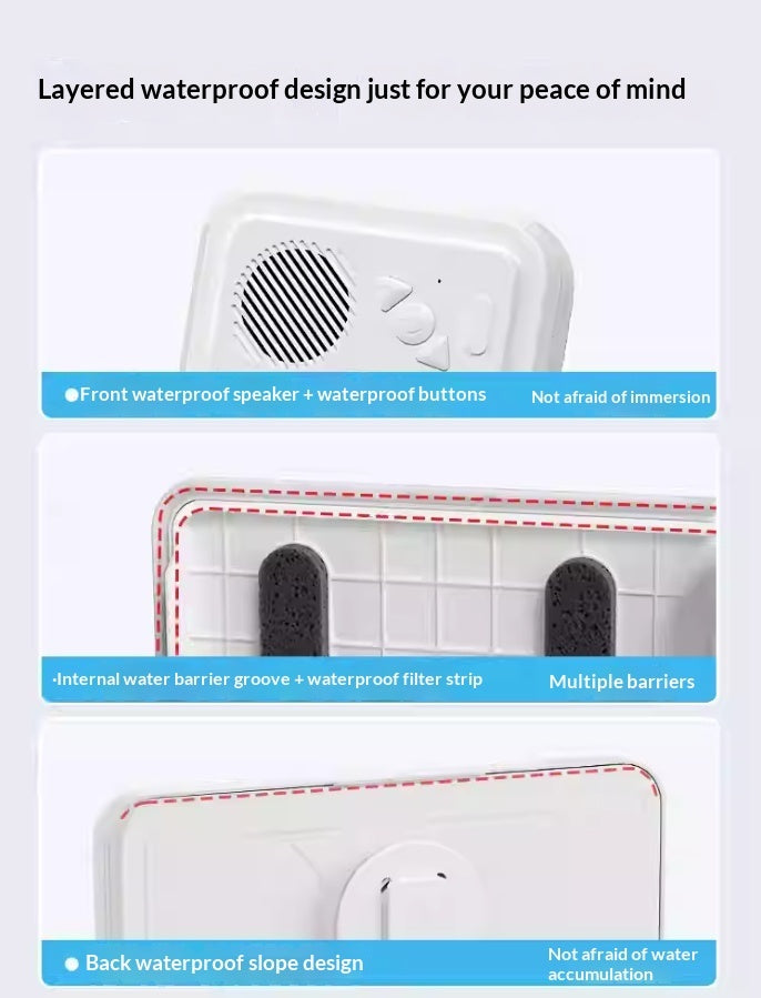 Waterproof Shower Phone Holder with Bluetooth Speaker