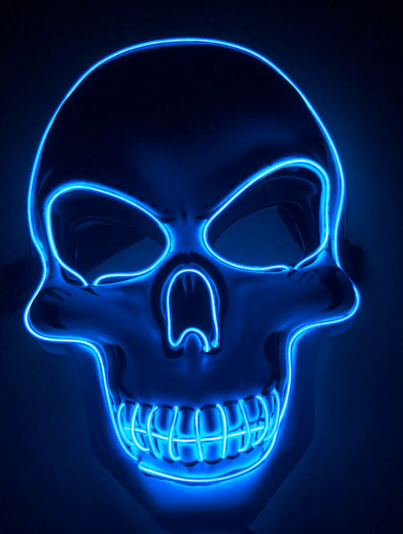 LED Glow Skeleton Mask for Halloween & Parties