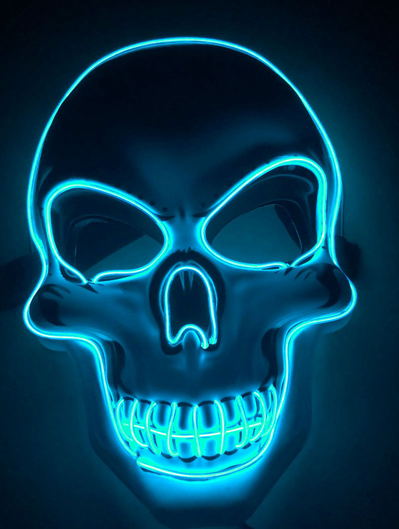 LED Glow Skeleton Mask for Halloween & Parties