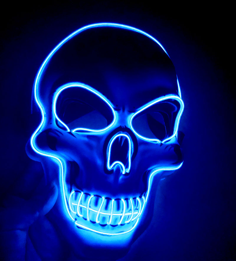 LED Glow Skeleton Mask for Halloween & Parties