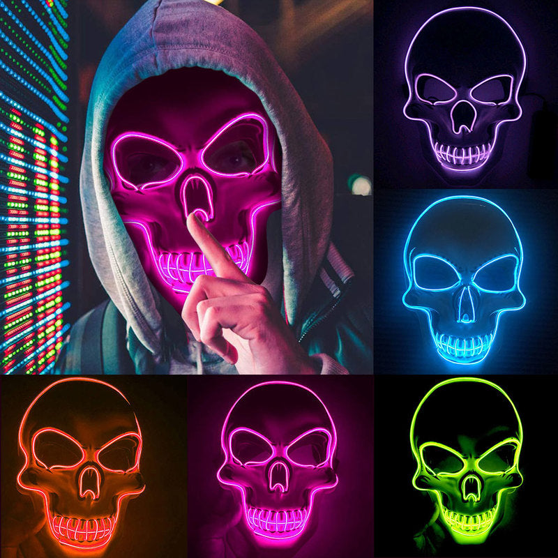 LED Glow Skeleton Mask for Halloween & Parties