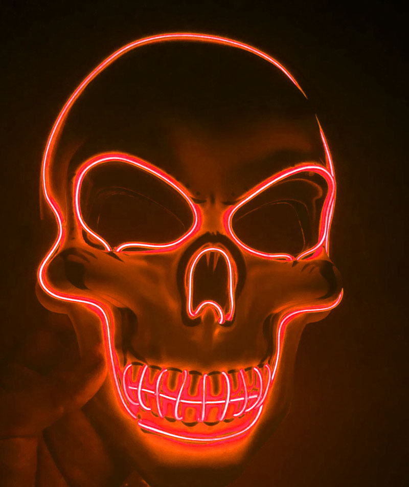 LED Glow Skeleton Mask for Halloween & Parties