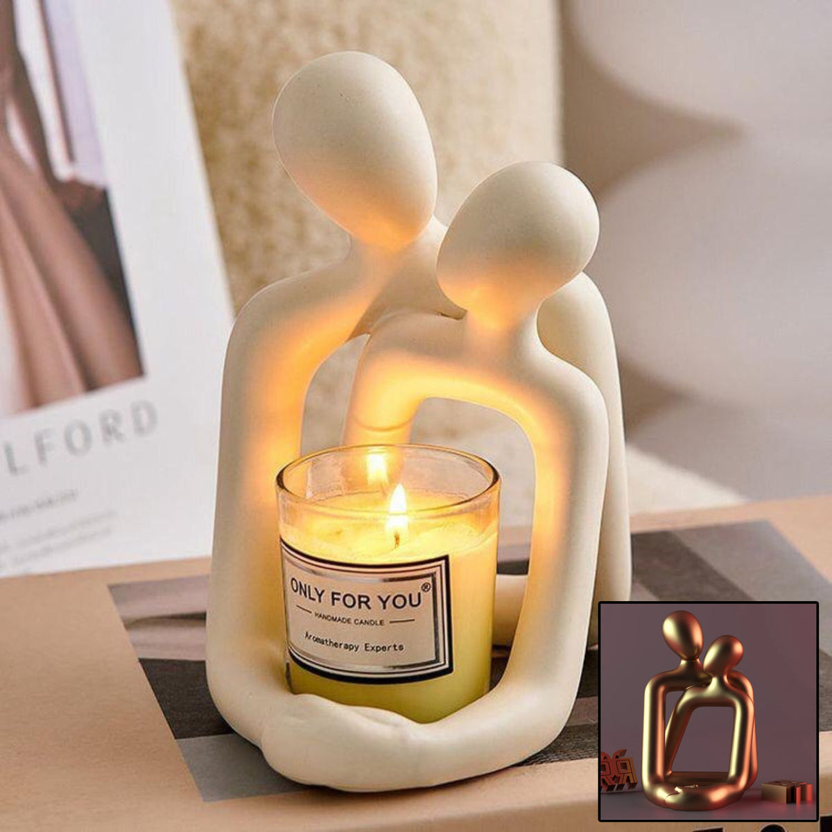 Romantic Couple Resin Statue Modern Home Decor Gift