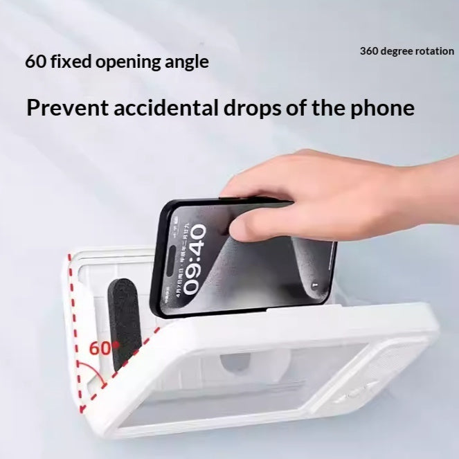 Waterproof Shower Phone Holder with Bluetooth Speaker