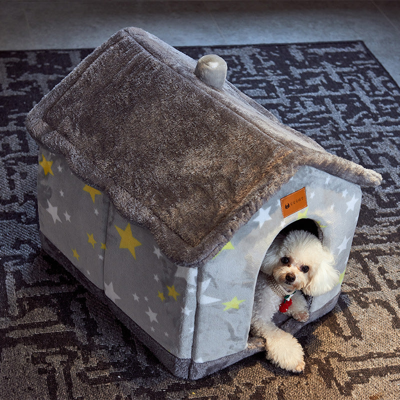 Self-Warming Foldable Pet Bed for Cats & Dogs