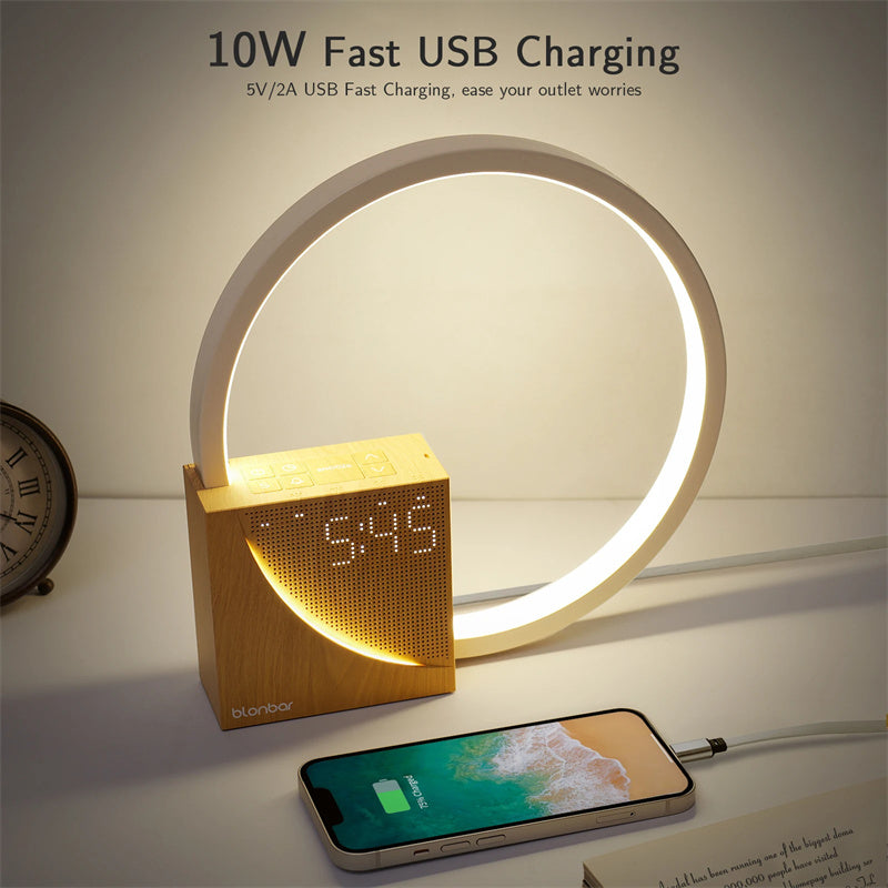 Smart LED Bedside Lamp with Alarm & Nature Sounds