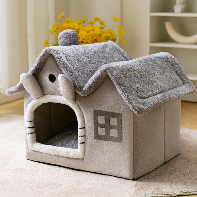 Self-Warming Foldable Pet Bed for Cats & Dogs