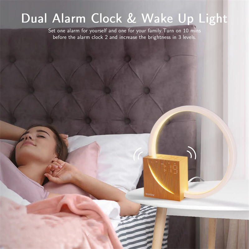 Smart LED Bedside Lamp with Alarm & Nature Sounds