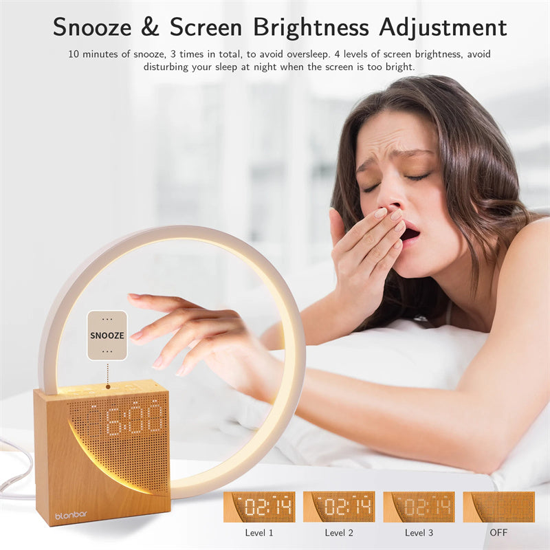 Smart LED Bedside Lamp with Alarm & Nature Sounds
