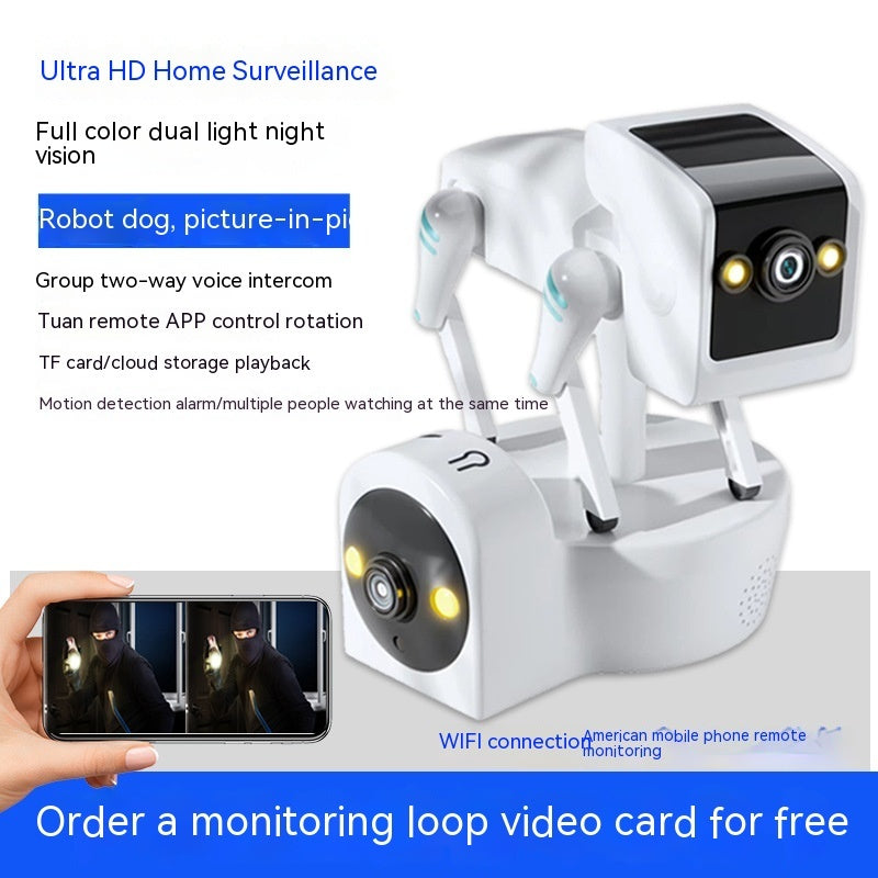 Smart Robot Dog WiFi Security Camera with Night Vision