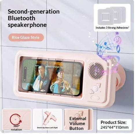 Waterproof Shower Phone Holder with Bluetooth Speaker