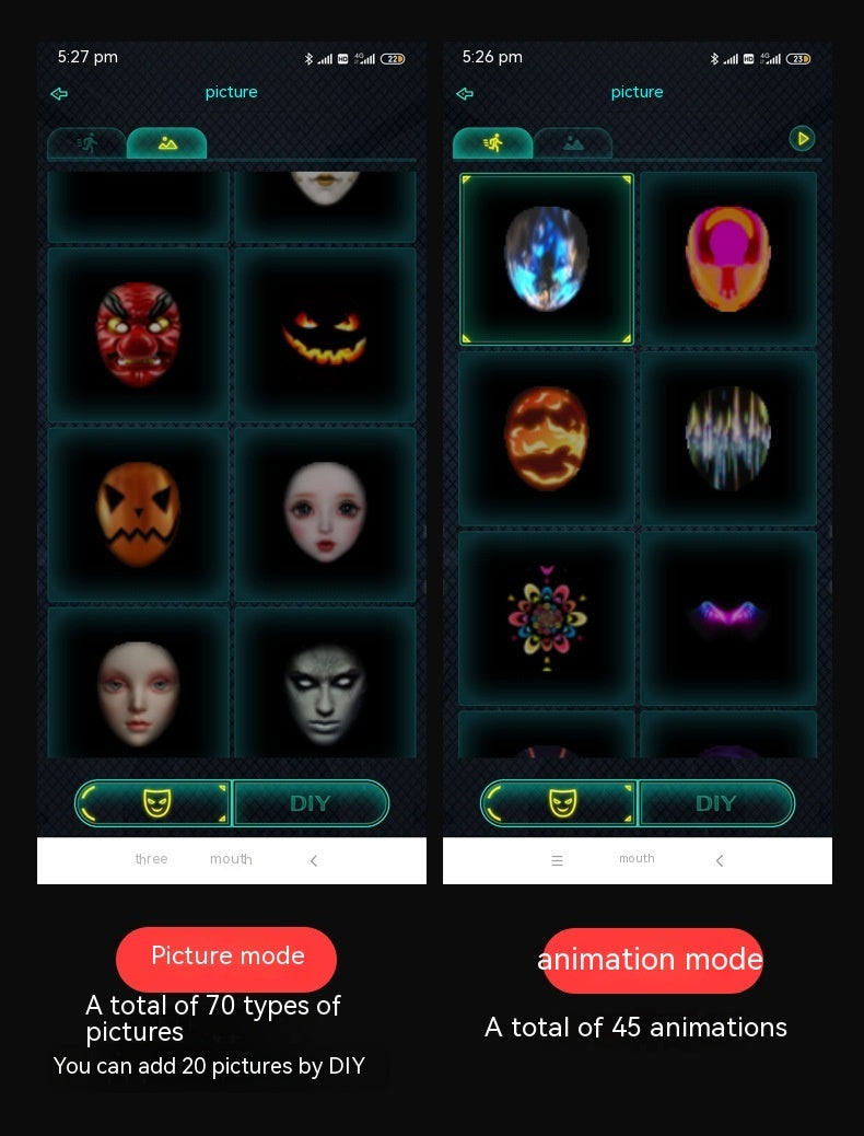 LumaFace LED Expression Change Mask