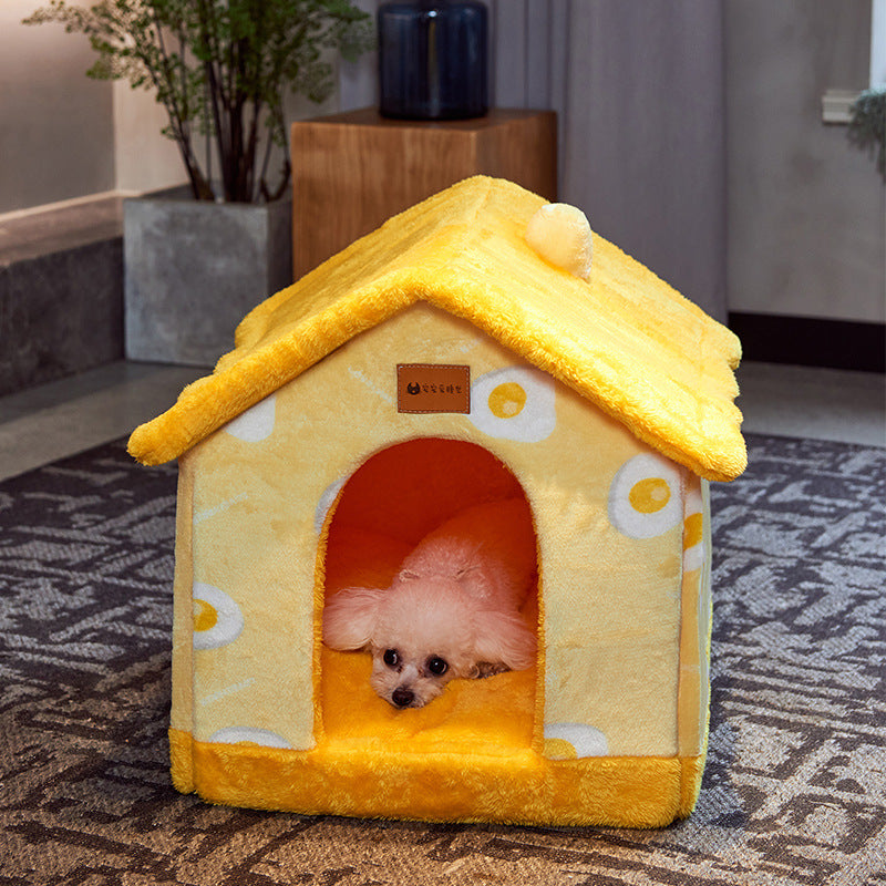 Self-Warming Foldable Pet Bed for Cats & Dogs