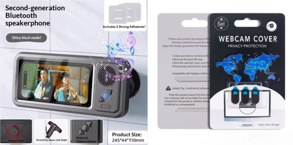 Waterproof Shower Phone Holder with Bluetooth Speaker