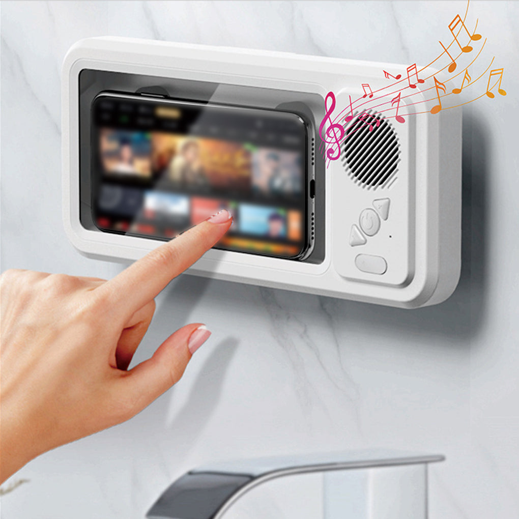 Waterproof Shower Phone Holder with Bluetooth Speaker