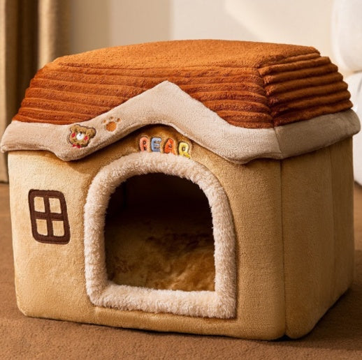 Self-Warming Foldable Pet Bed for Cats & Dogs