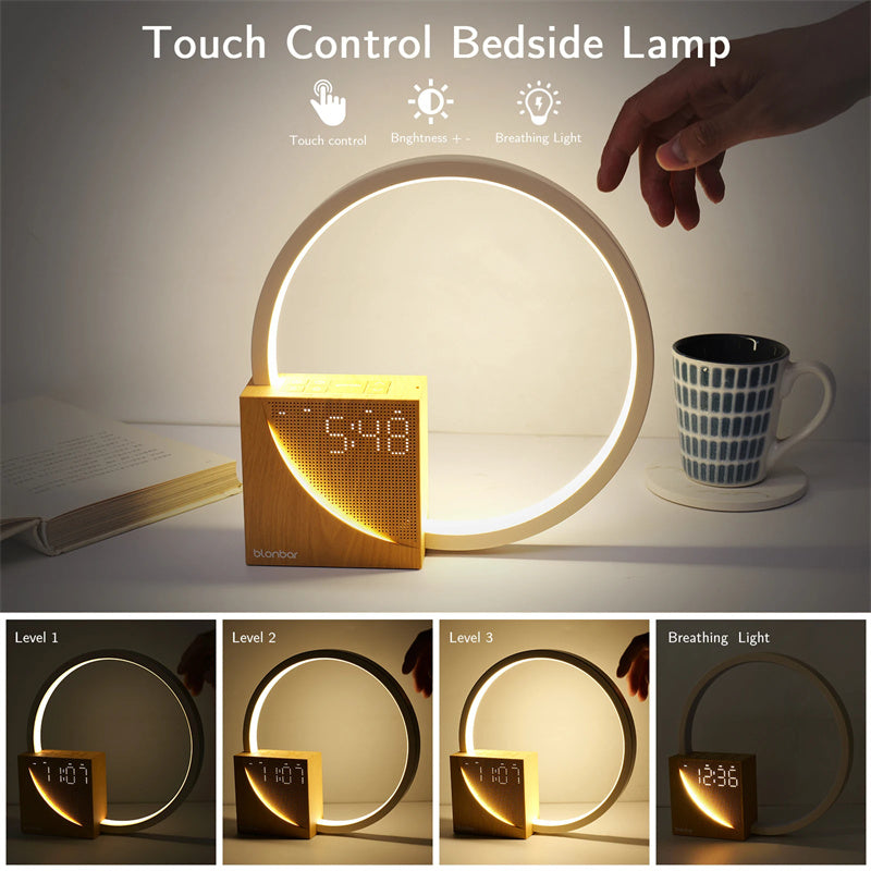 Smart LED Bedside Lamp with Alarm & Nature Sounds
